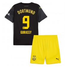 Borussia Dortmund Serhou Guirassy #9 Bortaställ Barn 2024-25 Korta ärmar (+ Korta byxor)